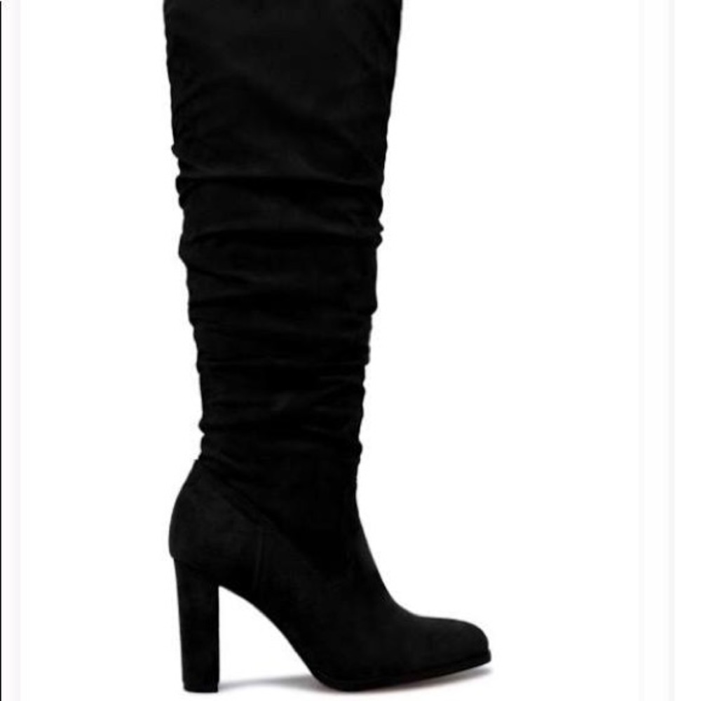 Black, Over the Knee, High Heeled Boots